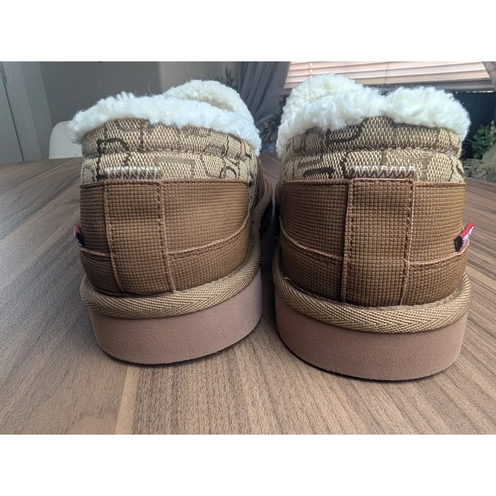 Stacy Adams Men's Moc Toe Slippers Brown Sherpa Faux Fur House Size 11.5M NWOB